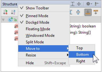IntelliJ IDEA将工具窗口附加到其他工具窗口栏
