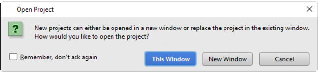 在新窗口中打开IntelliJ IDEA项目