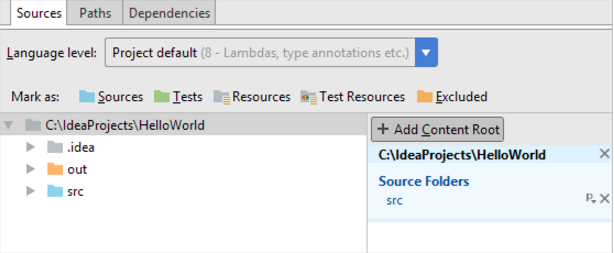 添加IntelliJ IDEA内容根目录