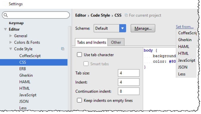 IntelliJ IDEA从其他语言复制代码样式设置