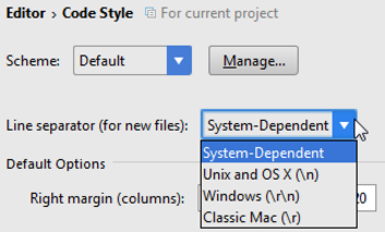 IntelliJ IDEA为新创建的文件设置行分隔符