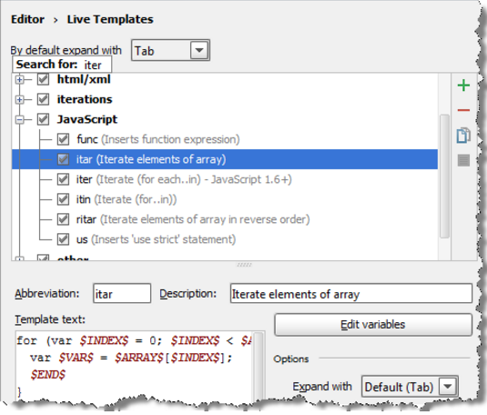 IntelliJ IDEA 搜索实时模板列表