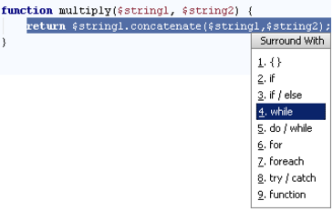 IntelliJ IDEA使用语言构造的周围代码块