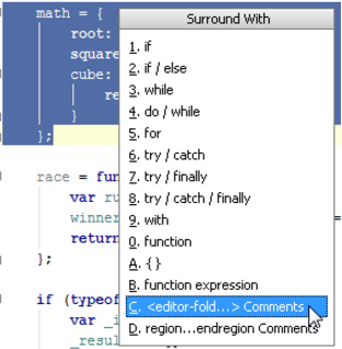 IntelliJ IDEA使用语言构造的周围代码块