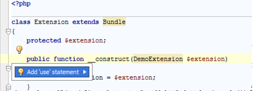 IntelliJ IDEA 使用快速修复程序导入PHP命名空间