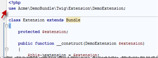 IntelliJ IDEA 使用快速修复程序导入PHP命名空间