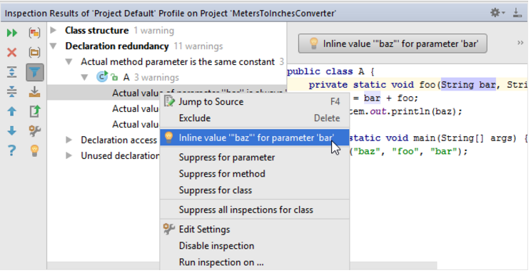 IntelliJ IDEA 解决代码检查报告的问题