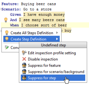 从“检查结果”工具窗口中抑制检查
