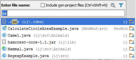 IntelliJ IDEA导航到具有指定名称的类，文件或符号