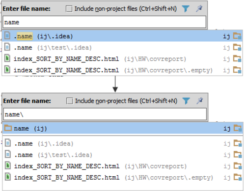 IntelliJ IDEA导航到具有指定名称的类，文件或符号