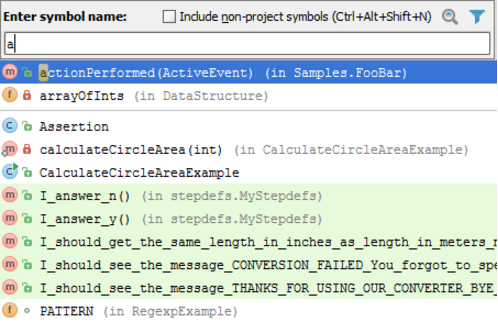IntelliJ IDEA导航到具有指定名称的类，文件或符号