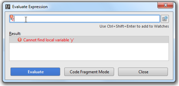 IntelliJ IDEA计算堆栈框架中的表达式或代码片段