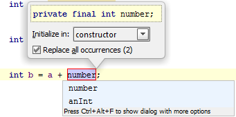 IntelliJ IDEA提取字段
