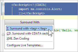 编辑ActionScript和Flex源代码