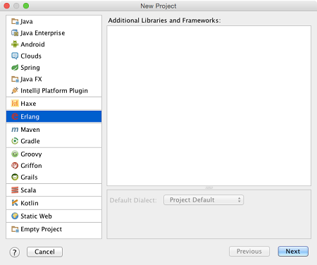 IntelliJ IDEA：创建一个新的Erlang项目