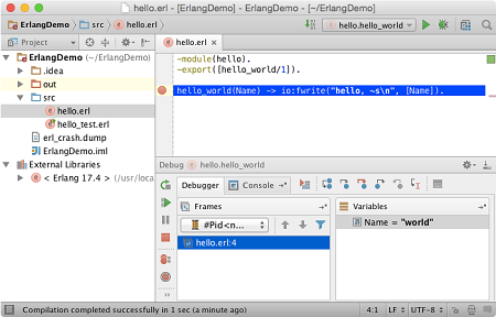 IntelliJ IDEA：运行和调试Erlang应用程序