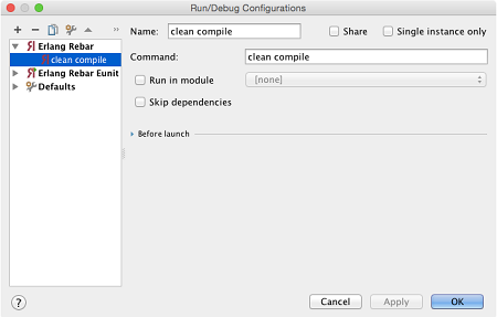 IntelliJ IDEA：运行Rebar命令