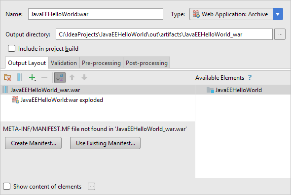 HWJEE035ProjectStructureNewArtifactSettings