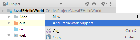 HWJEE051AddFrameworkSupport