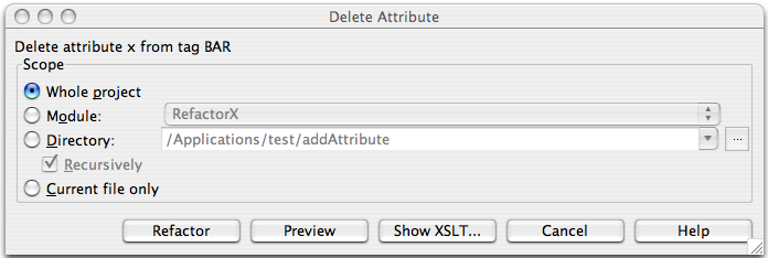 XML重构：删除属性