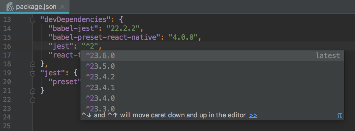 显示最新的可用包版本