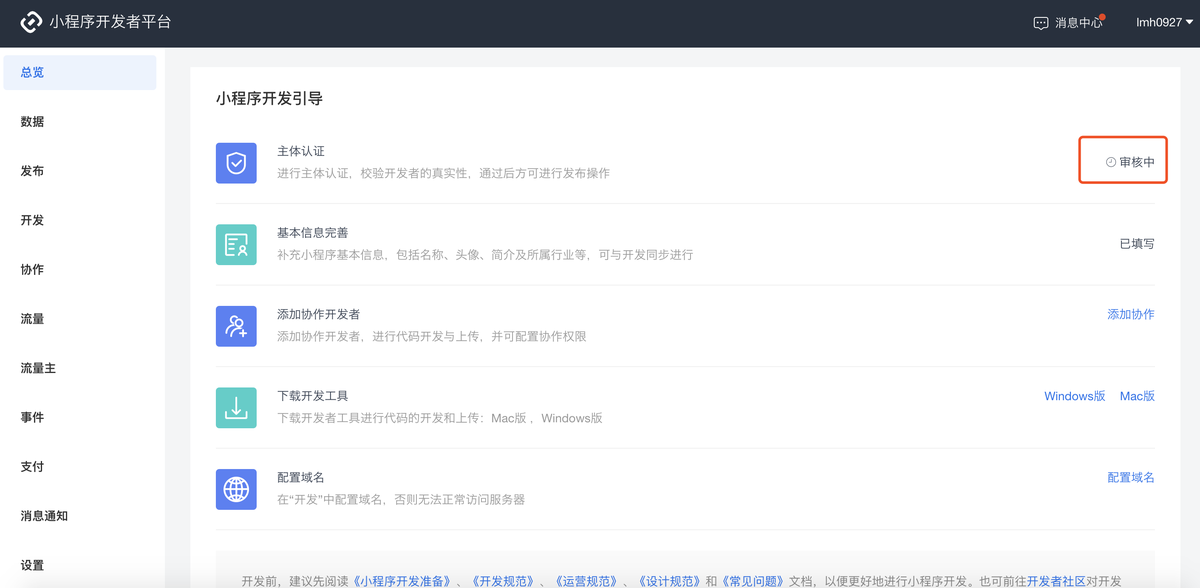 主体信息审核中