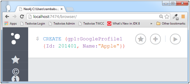 CREATE (gp1:GoogleProfile1 {Id: 201401, Name:"Apple"})