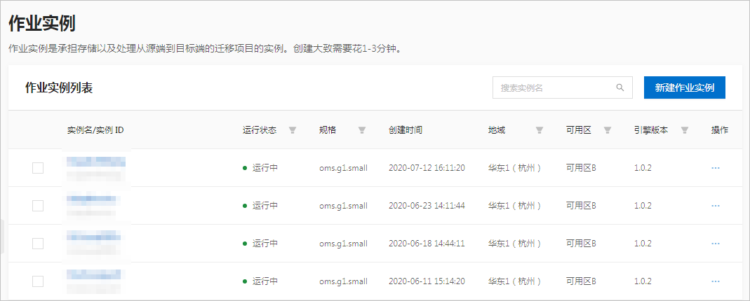 OceanBase创建作业实例
