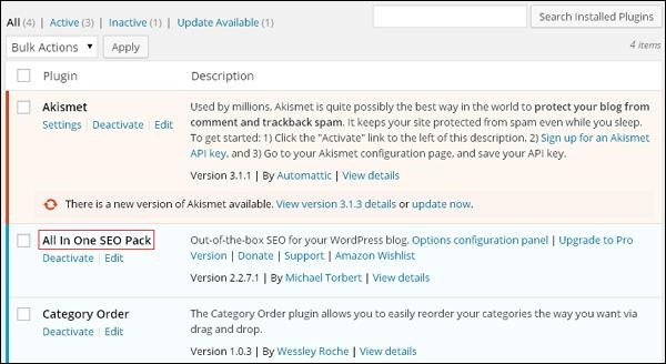 wordPress install plugins