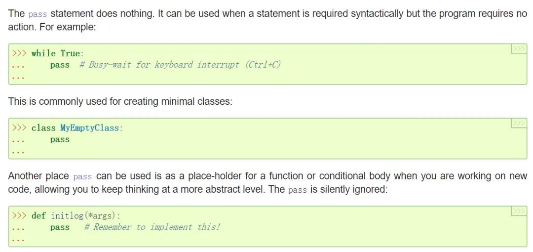 python三个pass例子