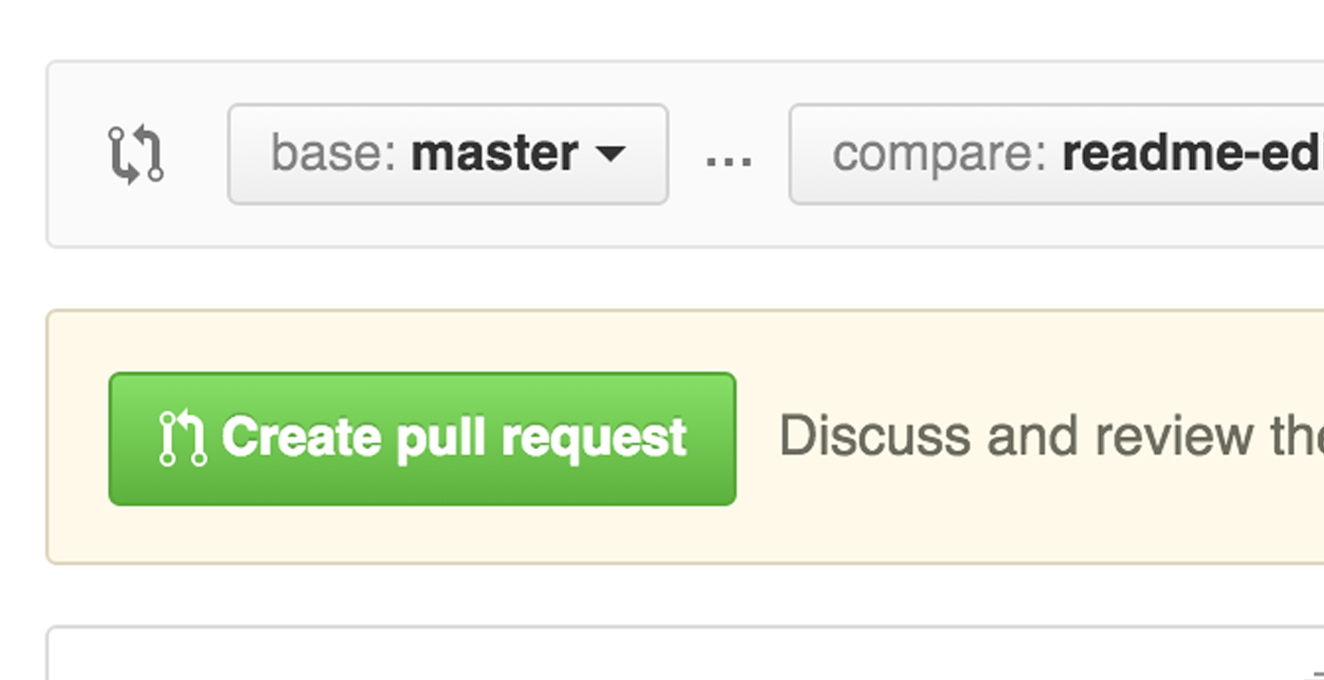 “Create Pull Request”按钮