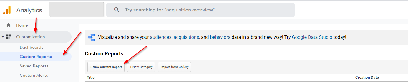 Google Analytics（分析）自定义报告-如何访问自定义报告